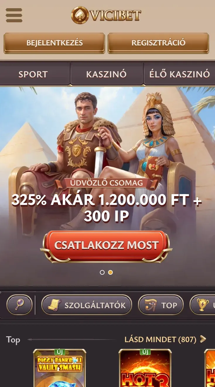 Játssz mobiltelefonon a Vicibet